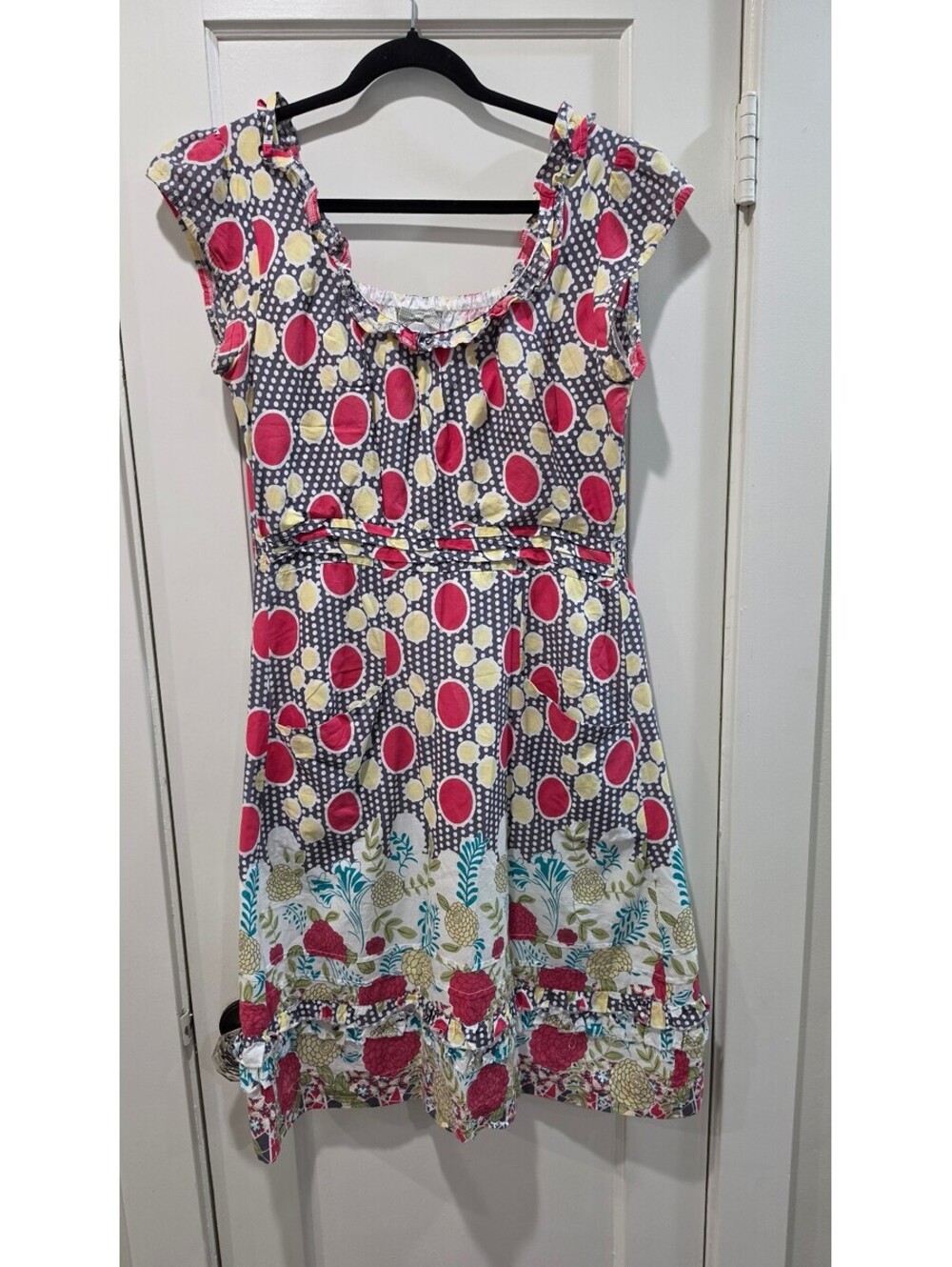 Downeast Medium Polka Dot & Floral Cotton Dress